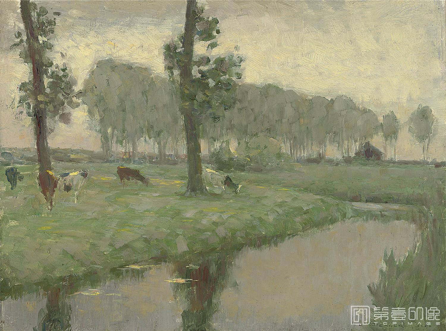 油画-LAPRAIRIEAUBORDDEL'EAU'